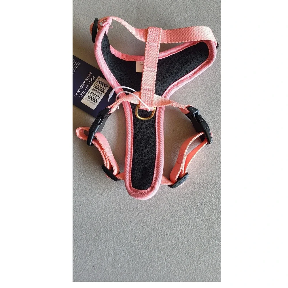 Django Adventure Dog Harness Pink Neoprene Padded Reflective Small